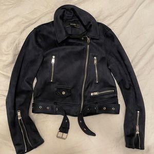 Zara Navy Biker Jacket